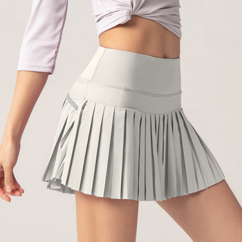 Летни дамски спортни антиекспозиционни плисирани поли за голф тенис Фитнес Еластични атлетични къси панталони с висока талия с джоб