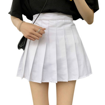 Секси дамска къса пола, сладка женска плисирана пола, плътна мини пола с висока талия и антирефлекс, лятна дамска пола