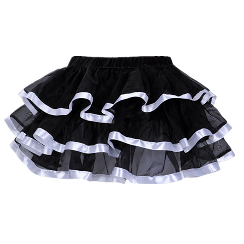 Felnőtt női szoknyák Mini Fodor Réteges Szalag díszítés Organza Punk Skull Tutu Szoknya Cosplay Jelmez Lolita Fűző S-6XL Nagy méretű