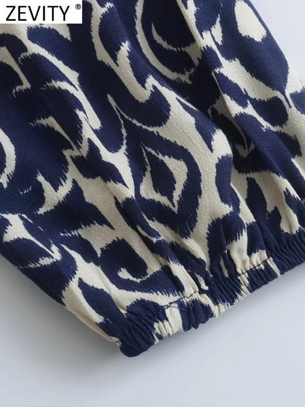 ZEVITY Női Vintage Ink Graffiti Nyomtatott szárnyak Midi ing Ruha Irodai Lady Chic zsebek Patch Alkalmi karcsú Vestidos Mujer DS9367