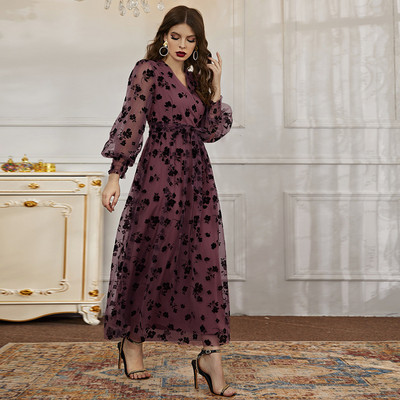 Kevadine Maroko kleit moslemi pitsiga trükitud abayad naistele Elegantsed peokleidid Dubai Türgi Kaftan Robe Femme Vestidos