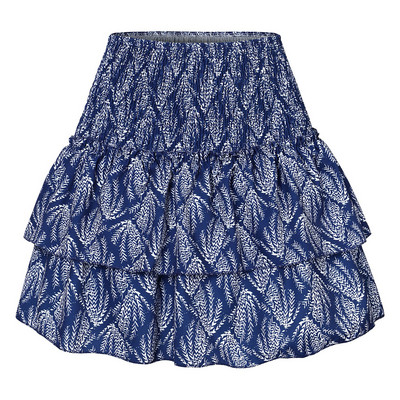 Női Boho szoknya, magas derekú, drapériás női A-vonalú rövid szoknya réteges fodrok virágmintás nyári szoknya Ruházat Faldas