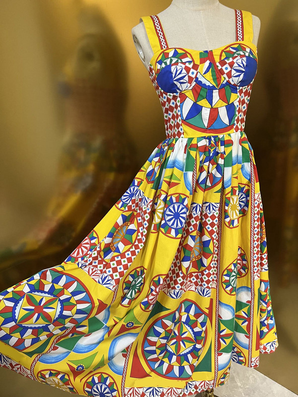 Nyári nyaralás tengerparti spagetti pántos ruha női pamut párnázott csésze Colorblock nyomtatott cipzár Elasztikus hát nélküli Midi Vestidos