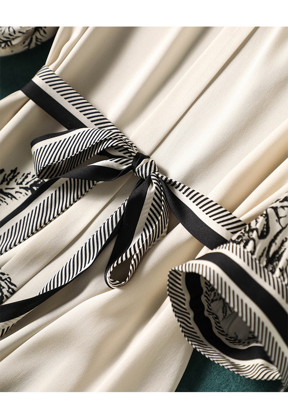 Limiguyue Vintage Print Chiffon Midi ruha Női A-vonal Elegáns Temperamentum Szatén Nyári Ruhák Puha Party Vestidos U741