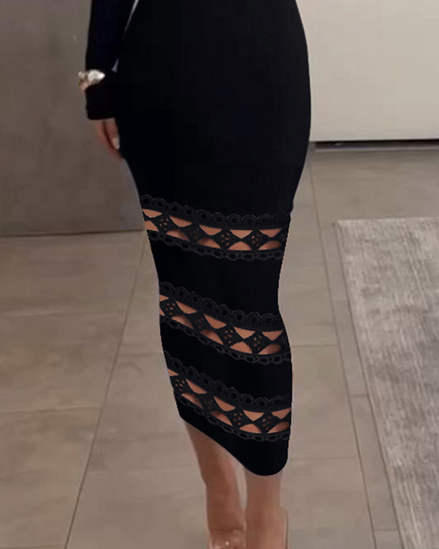 Szexi ruha Y2k divatos, sokoldalú, alkalmi, vállon kívüli csipkefoltos hosszú ujjú midi ruhák női őszre és télre Új 2023