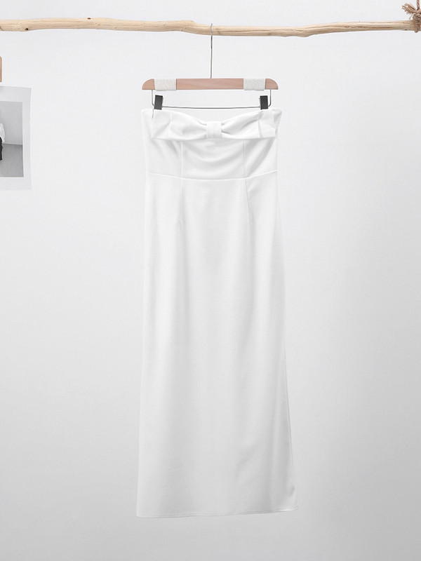 Divatos szexi masni pánt nélküli ruhák női fehér midi ruha hát nélküli ujjatlan Bodycon 2024 női elegáns új party klub köntösök