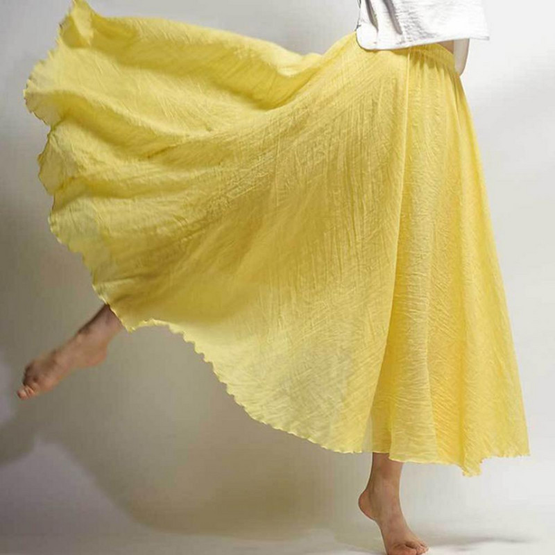 Magas derekú hosszú szoknya elasztikus derékú maxi szoknya Elasztikus derék Bohém maxi szoknya Flowy Hem női etnikai alkalmi