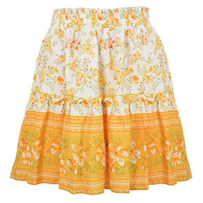 Νέο Καλοκαίρι Floral Print Boho Beach Φαρδιά κοντή φούστα Γυναικείες 2023 Μόδα βολάν Casual Holiday Loose φούστες Streetwear Sweet