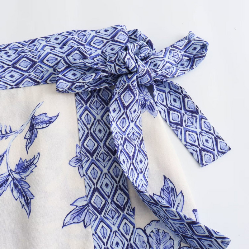 TRAF 2024 virágos miniszoknya női csomós, magas derekú női szoknyák nyári strand rövid szoknyák nőknek Print Boho női szoknyák