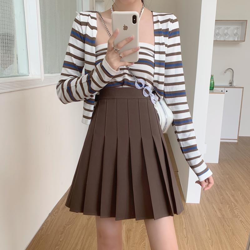 Női ruházat Preppy Stílus Fiatal Stílus Divat Alkalmi irodai Lady Lady Magas Derék Szilárd Egyszerűség Vékony nyári Mini szoknyák