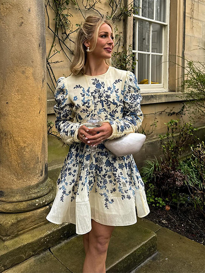 Nyári, elegáns nyomtatású, mély, V-nyakú miniruha, női divatos, rövid, felfújt ujjú, redőzött ruhák, 2024-es, elegáns hölgyparti Beach Vestidos