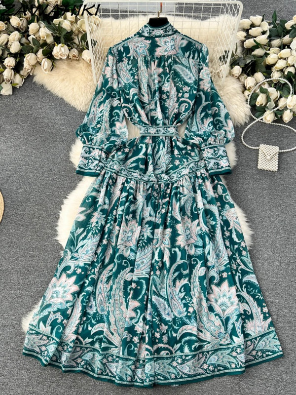 Βραδινό Μακρύ Φόρεμα για Γυναικεία Ρούχα Ropa Mujer Γραφείο Γυναικείο συνονθύλευμα Slim Puff μανίκι Stand Λαιμόκοψη συμπαγής επίδεσμος Vestidos