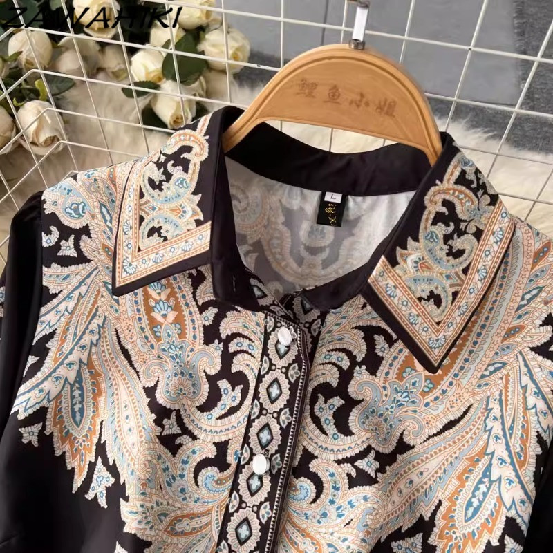 Vestidos női ruházat, hosszú női ruhák, retro fekete temperamentumos hímzés, lehajtható gallér Ropa Mujer karcsú deréknyomat