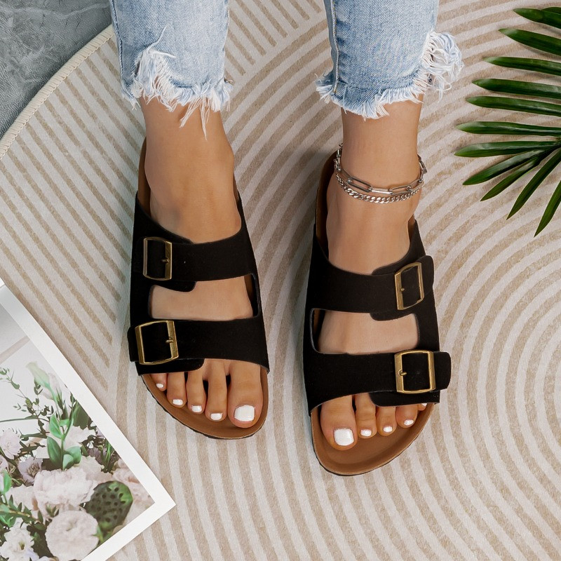 Lapos papucsok női férfi papucsok luxus beltéri alsó csúszásmentes parafa papucsok női kültéri strandpapucsok otthoni papucsok szandálok2023