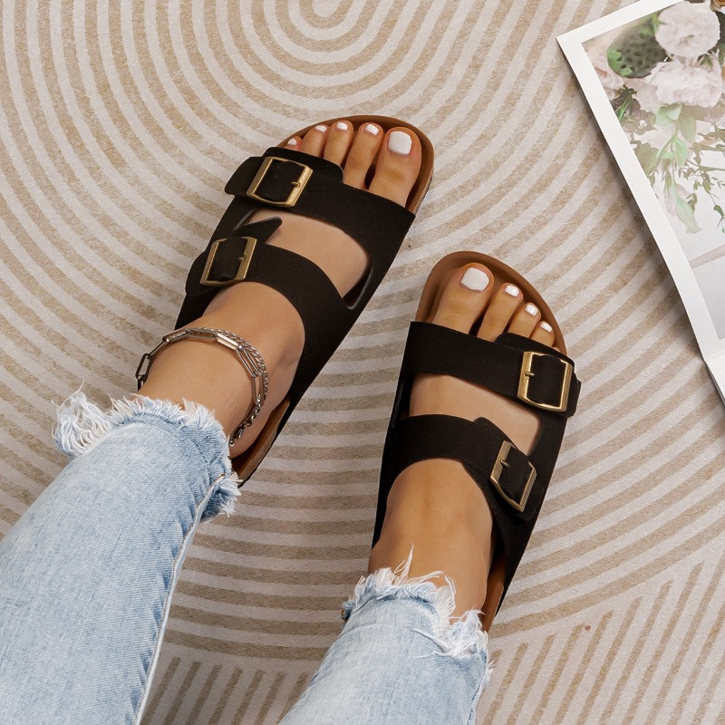 Lapos papucsok női férfi papucsok luxus beltéri alsó csúszásmentes parafa papucsok női kültéri strandpapucsok otthoni papucsok szandálok2023