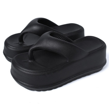 2023 Νέες καλοκαιρινές φλατ παντόφλες Γυναικείες γνήσιες δερμάτινες μαύρες λευκές φλοπέτες Χοντρή σόλα Mules Casual Comfort Slides Woman