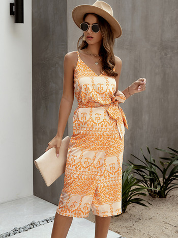 Lossky Βαμβακερό Γυναικείο Φόρεμα με στάμπα Summer Slip Sundress Σέξι Αμάνικα Αμάνικα Μίντι Γυναικεία Ρούχα 2022 Γυναικεία Φορέματα