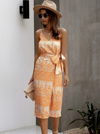 Lossky Βαμβακερό Γυναικείο Φόρεμα με στάμπα Summer Slip Sundress Σέξι Αμάνικα Αμάνικα Μίντι Γυναικεία Ρούχα 2022 Γυναικεία Φορέματα