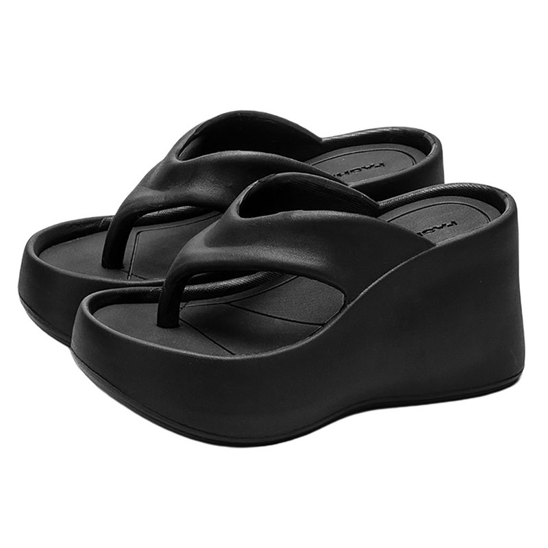 Magas sarkú női papucsok vastag talpú papucsok nyári divat női papucs ékek platform felbújós fehér női lábbelik