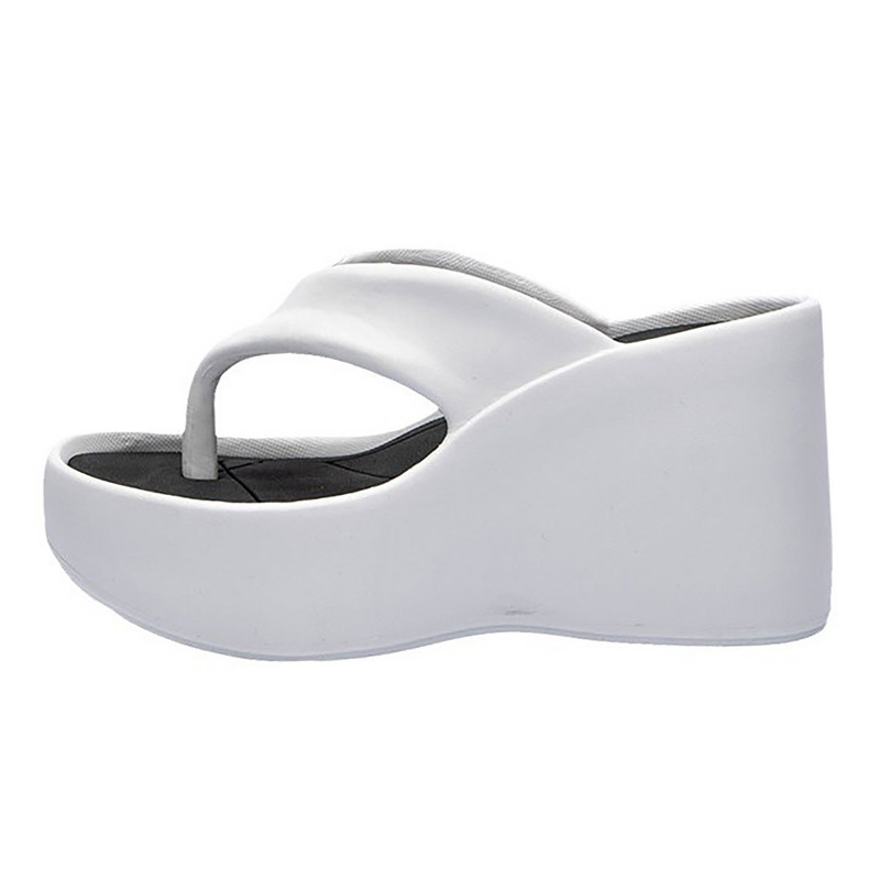 Magas sarkú női papucsok vastag talpú papucsok nyári divat női papucs ékek platform felbújós fehér női lábbelik