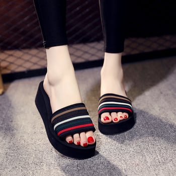 2022 Нови чехли с високи токчета Ежедневни дамски сандали на платформа Джапанки Домашни дамски летни чехли на танкетка Дамски чехли 34-41