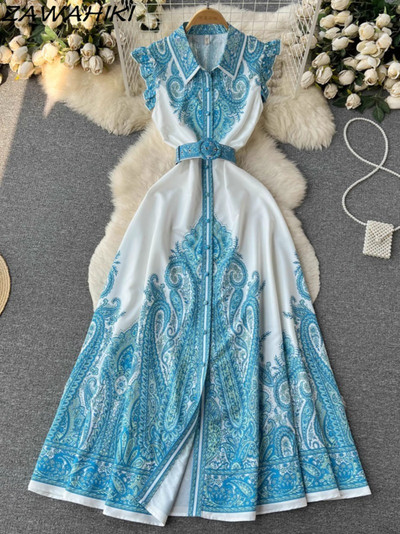 Nyári kötszeres ruha Női Lehúzott gallérral Ujjatlan, hosszú női ruhák Vestidos Office Lady Ropa Mujer