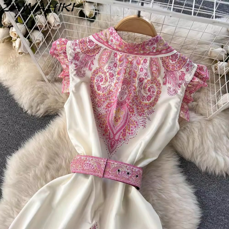 Nyári kötszeres ruha Női Lehúzott gallérral Ujjatlan, hosszú női ruhák Vestidos Office Lady Ropa Mujer