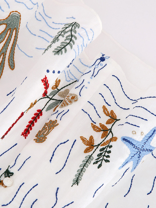 Fitshinling Bohém hímzéses ingruha Női ruházat Virág Egyenes Vestidos Femme Divatos Vintage Midi ruhák Női