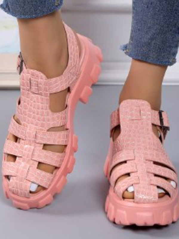 2023-as új, vastag talpú női szandálok, orrba üreges, római szandáliák, női, alkalmi strandcipők nyári platós szandálok, női