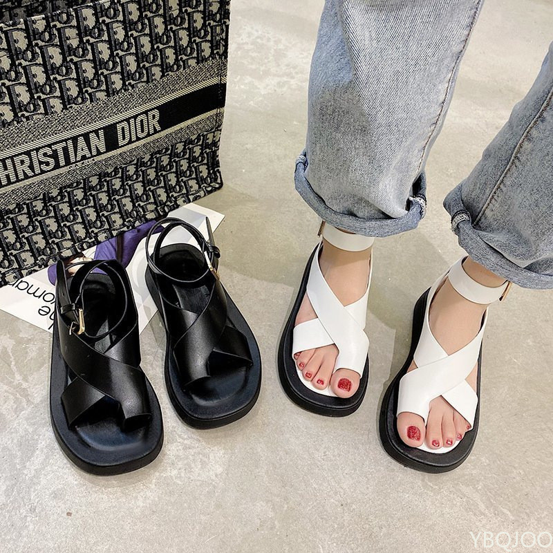 HOT női szandálok 2022 nyári egyszínű kényelmes női strandcipők vaskos szandálok csúszásmentes női cipők számára