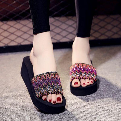 Házi papucsok emelvényes cipők alacsony csúszdák nyári klumpák női gumi papucsok éken Pantofle strand hawaii 2024 Róma