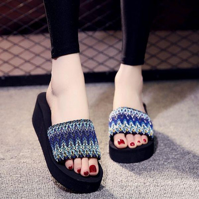 Házi papucsok emelvényes cipők alacsony csúszdák nyári klumpák női gumi papucsok éken Pantofle strand hawaii 2024 Róma