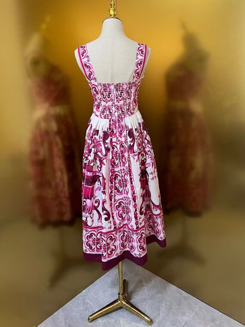 Nyári ünnep, kék-fehér porcelán virágmintás pamut ruha női spagetti pántos cipzár Elasztikus hát nélküli Midi Vestidos