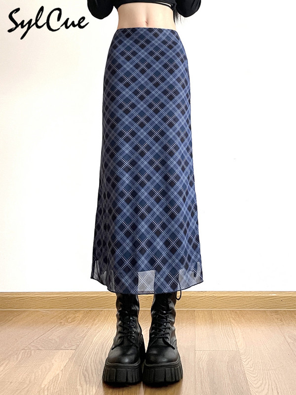 Sylcue francia stílusú, rombusz alakú klasszikus retro, minden meccs alkalmi, divatos, menő önbizalom utcai női őszi egyenes szoknya