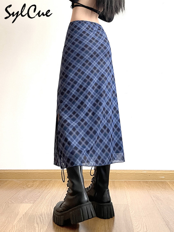 Sylcue francia stílusú, rombusz alakú klasszikus retro, minden meccs alkalmi, divatos, menő önbizalom utcai női őszi egyenes szoknya