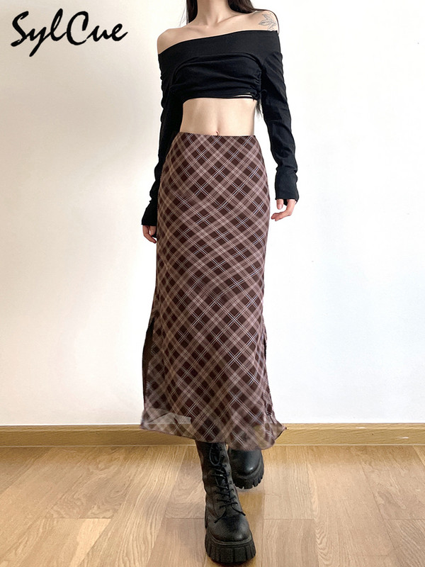 Sylcue francia stílusú, rombusz alakú klasszikus retro, minden meccs alkalmi, divatos, menő önbizalom utcai női őszi egyenes szoknya
