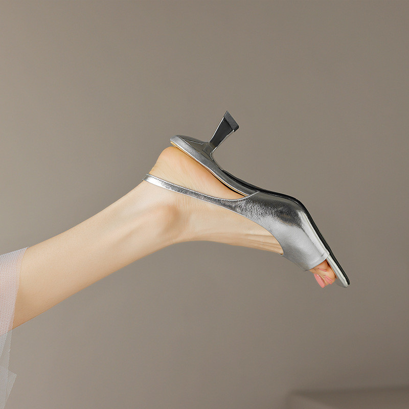 Nyári Új divat Négyzetfejű Női Szandál Elegáns Vékony Magas Sarkú Hátsó üres Szandál Női Cipők Zapatos De Mujer