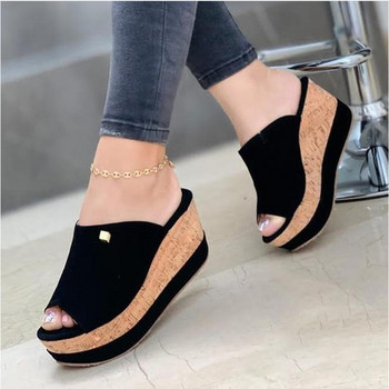 Wedge Slippers Γυναικεία παπούτσια 2022 Summer Peep Toe Σανδάλια Μόδα Πλατφόρμα Παντόφλες για εξωτερικούς χώρους Casual Σαγιονάρες Sandalias De Mujer