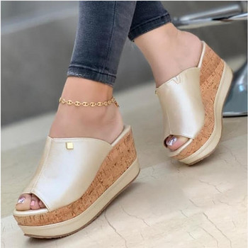 Wedge Slippers Γυναικεία παπούτσια 2022 Summer Peep Toe Σανδάλια Μόδα Πλατφόρμα Παντόφλες για εξωτερικούς χώρους Casual Σαγιονάρες Sandalias De Mujer