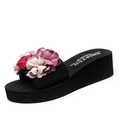BEYARNELitthing kézzel készített nyári divat női virág lábujjcsipesz papucs csúszásmentes ék strandpapucs női cipő