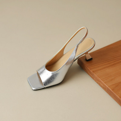 2023-as divatos női cipők nyitott orrú PU női szandálok nyári elegáns party szandálok vékony sarkú tömör női magassarkú szandálok