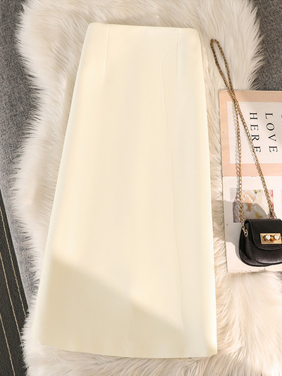 2024-es új márka divatja, kiváló minőségű, magas derekú, elegáns egyenes szoknyák női irodai női, hasított, középhosszú ceruzaszoknyák