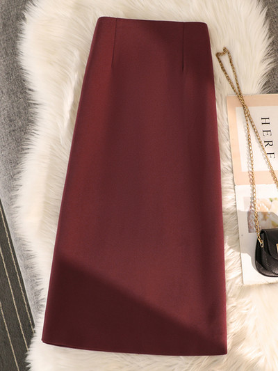 2024-es új márka divatja, kiváló minőségű, magas derekú, elegáns egyenes szoknyák női irodai női, hasított, középhosszú ceruzaszoknyák