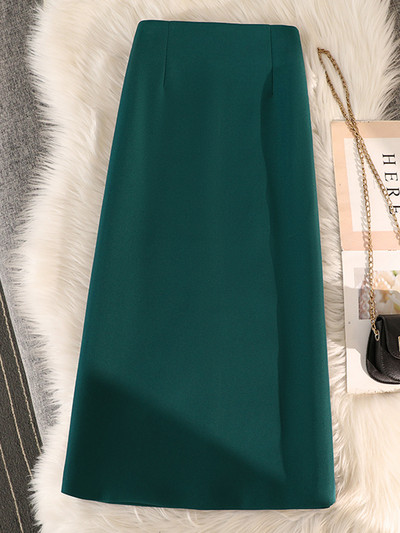 2024-es új márka divatja, kiváló minőségű, magas derekú, elegáns egyenes szoknyák női irodai női, hasított, középhosszú ceruzaszoknyák