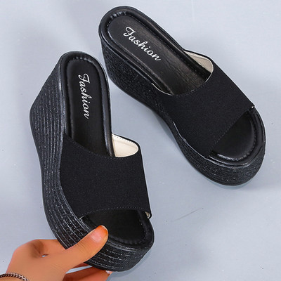 Lucyever Platform Wedges női papucs, 2024. nyár, nyitott orrú, magas sarkú szandál, női alkalmi, nagyobb méretű szabadtéri strandcipő 43