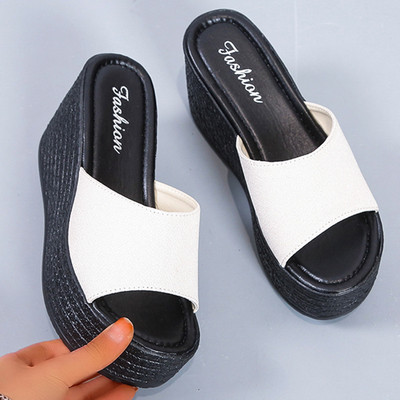 Lucyever Platform Wedges női papucs, 2024. nyár, nyitott orrú, magas sarkú szandál, női alkalmi, nagyobb méretű szabadtéri strandcipő 43