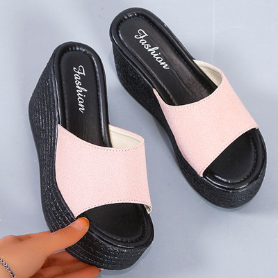 Lucyever Platform Wedges női papucs, 2024. nyár, nyitott orrú, magas sarkú szandál, női alkalmi, nagyobb méretű szabadtéri strandcipő 43