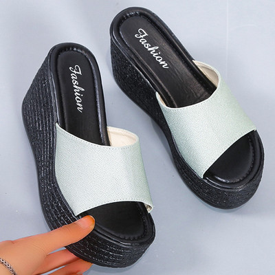 Lucyever Platform Wedges női papucs, 2024. nyár, nyitott orrú, magas sarkú szandál, női alkalmi, nagyobb méretű szabadtéri strandcipő 43