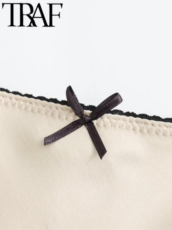 TRAF 2024 női divat tavaszi nyár selyem textúrájú félszoknya alkalmi karcsú, magas derekú alsó