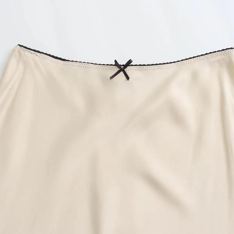 TRAF masni szatén szoknya divatos női szoknya őszi téli midi derék szoknya koreai stílusú szoknya Elegáns partiszoknyák nőknek